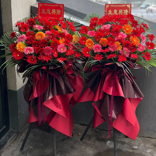 紅紅火火-開業(yè)花籃（一對兩個(gè)）